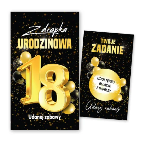 Zdrapki urodzinowe z zadaniami 18 -60 urodziny Prezent dla gości 30szt